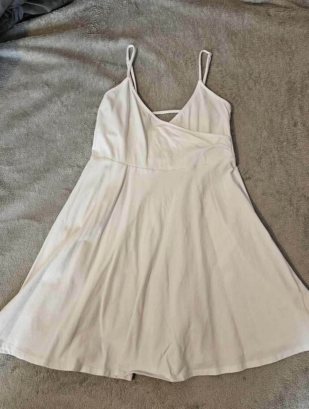 White Surplice skater cotton mini dress